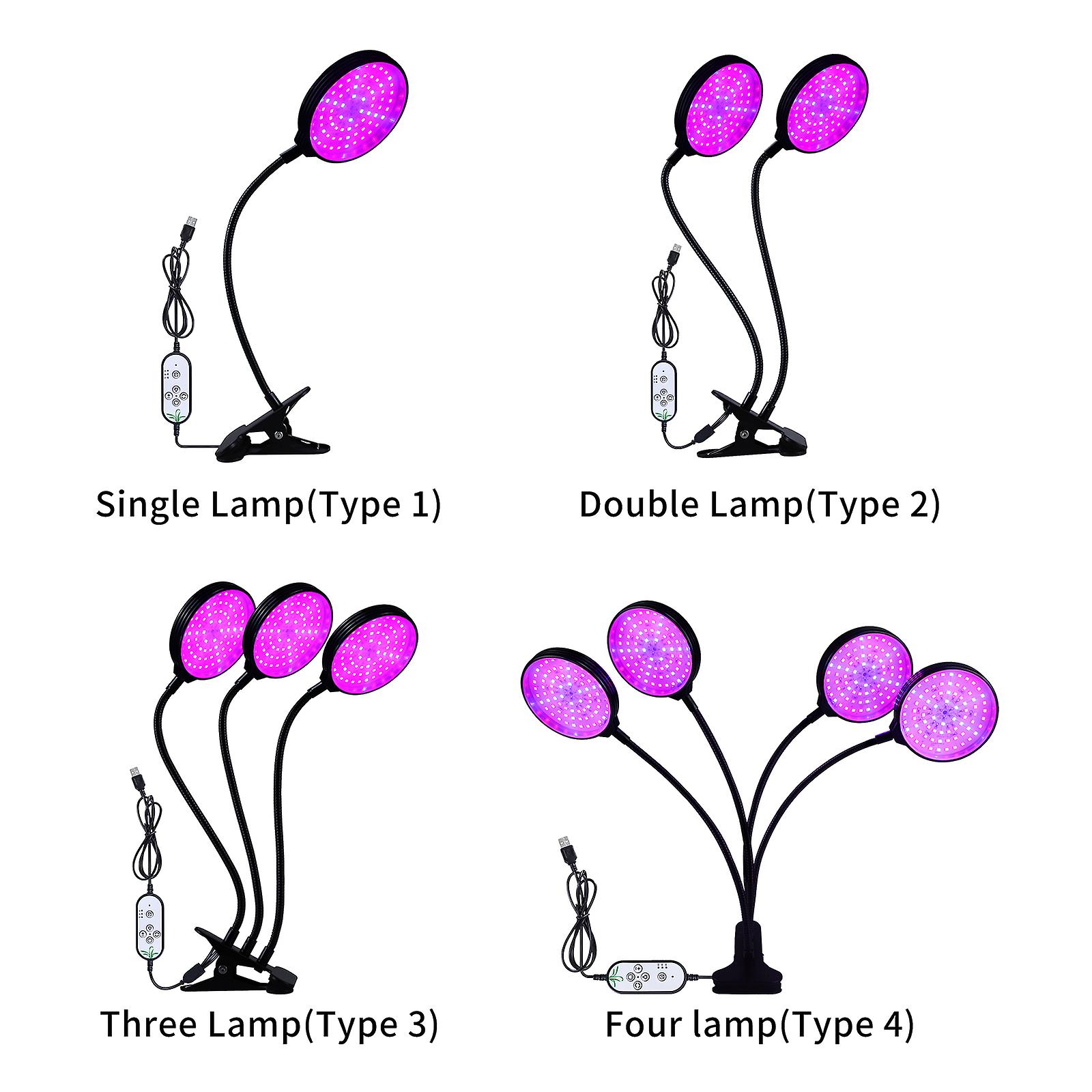 Type2 Sunlike Led Grow Light With Blue Red Light Auto On/off 4/8/12h Timer 5 Brightness Leves Waterproof Clip Plant Growing Light For Indoor Plant See