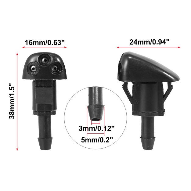 Unique Bargains Car Front Windshield Washer Nozzles For Hyundai Tiburon Elantra Sonata For Kia Sorento Replaces 98630yy000 Black 4 Pcs