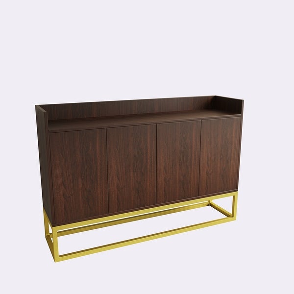 4-Door Storage Cabinet with Square Metal Legs