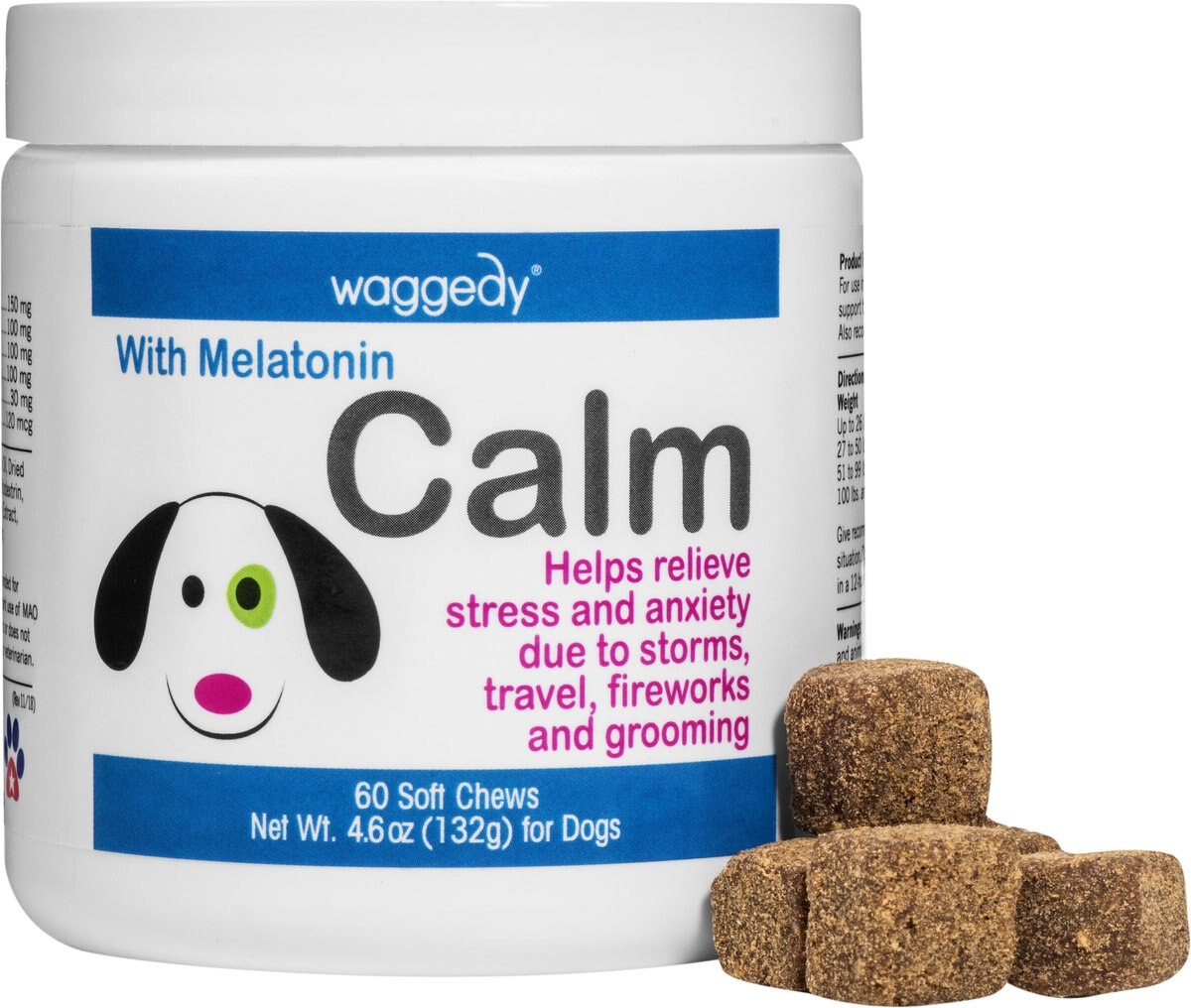 waggedy Calm Stress and Anxiety Relief Melatonin Dog Supplement