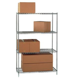 Storage Concepts Chrome 4-Tier Steel Wire Shelving Unit (48 in. W x 63 in. H x 24 in. D) WCS4-2448-63