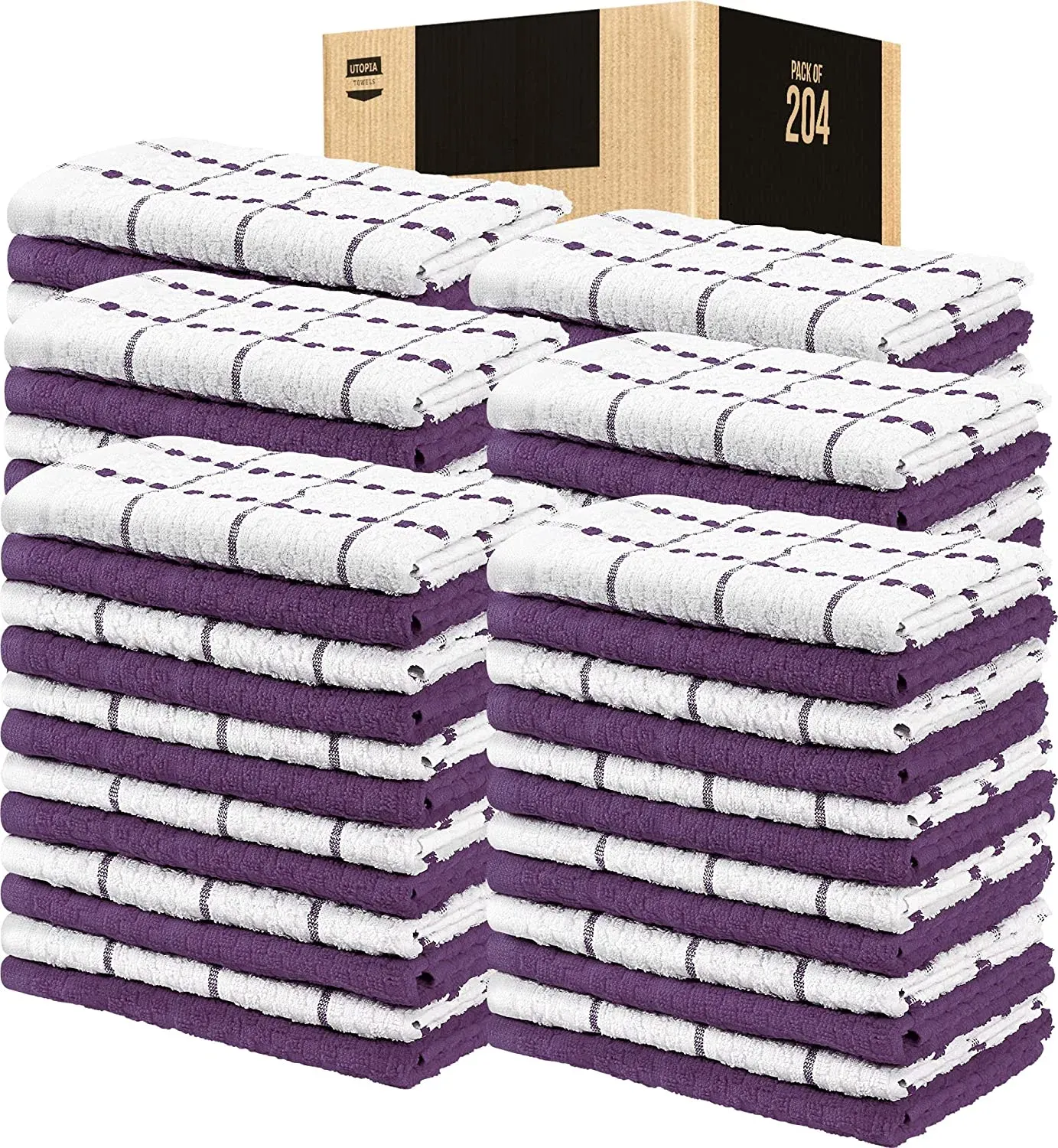 Kitchen Towels [12 Pack], 15 x 25 Inches, 100% Ring Spun Cotton Super Soft and Absorbent Linen Dish Towels, Tea Towels and Bar Towels Set (Black)