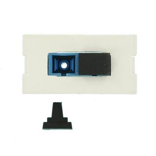 Leviton Duplex SC Fiber Adapter Zirconi Amp Ceramic Sleeve 1-Unit High Multimedi Amp Outlet System Module White 41291-2CW