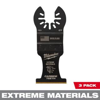 MW 1-38 in. Carbide Universal Fit Extreme Wood and Metal Cutting Multi-Tool Oscillating Blade (3-Pack) 49-25-1523