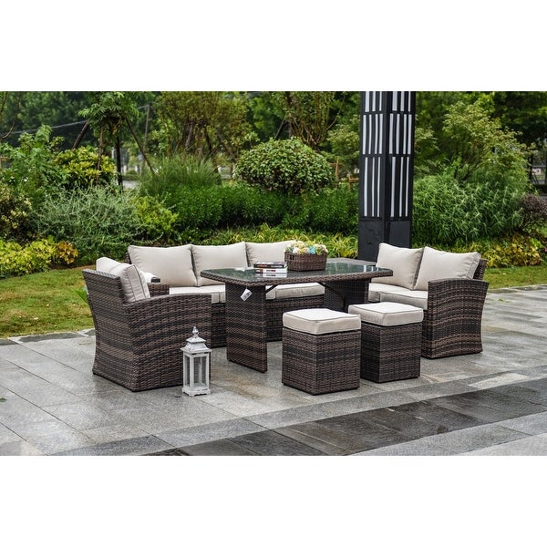 11-piece Patio Conversation Sofa Set and Daybed Set - Overstock - 35454732