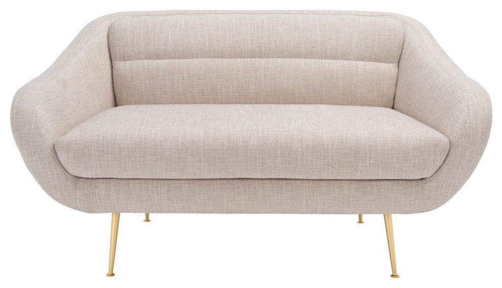 Evelyn Mid Century Loveseat  Oatmeal   Midcentury   Loveseats   by Rustic Home Furniture Deco  Houzz