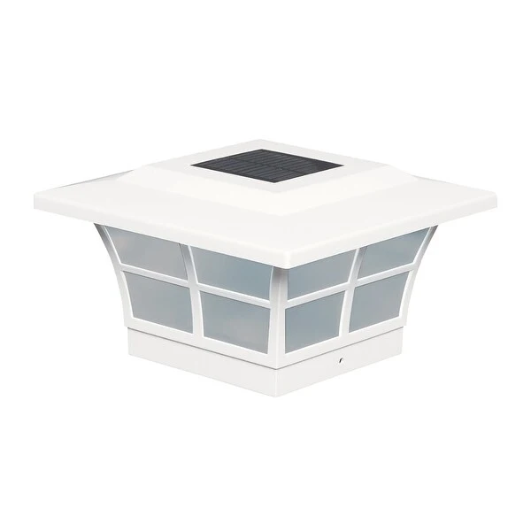 Classy Caps 5x5 White PVC Prestige Solar Post Cap (Set of 2)