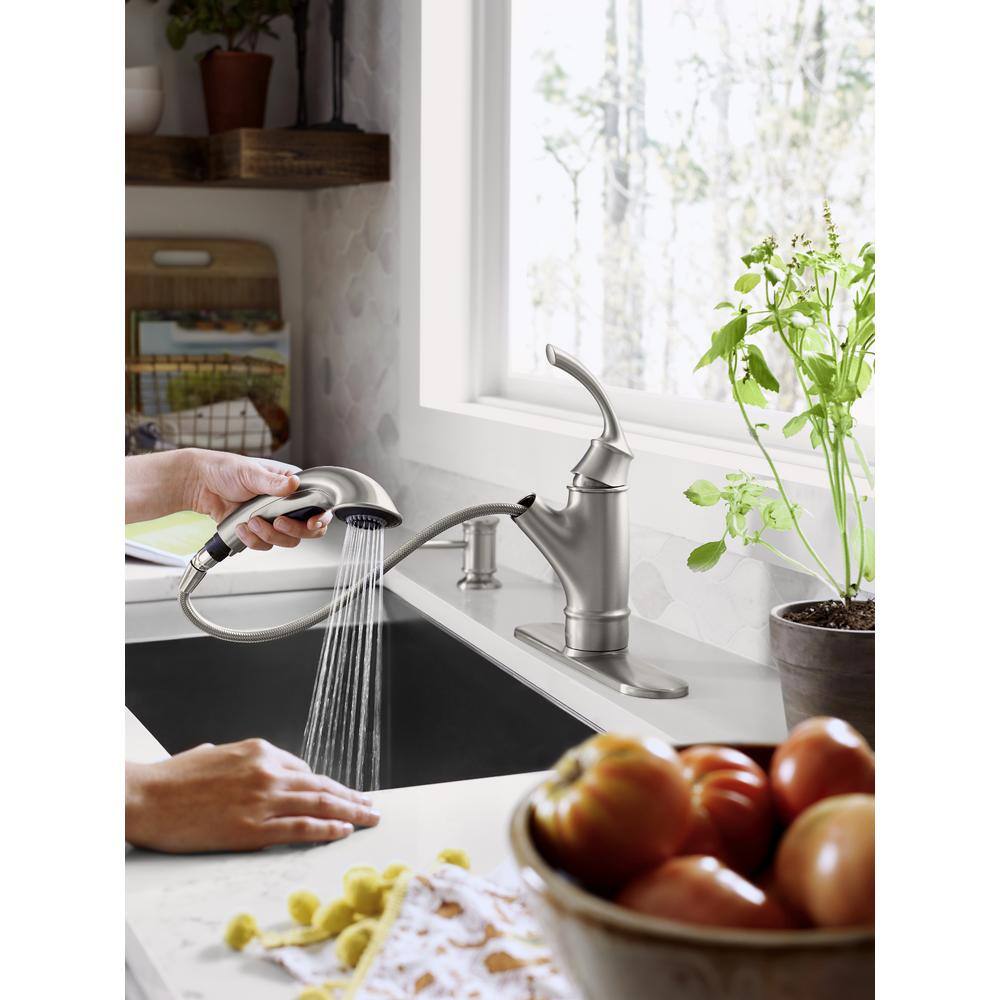 MOEN Marietta Single-Handle Pull-Out Sprayer Kitchen Faucet in Spot Resist Stainless 87601SRS