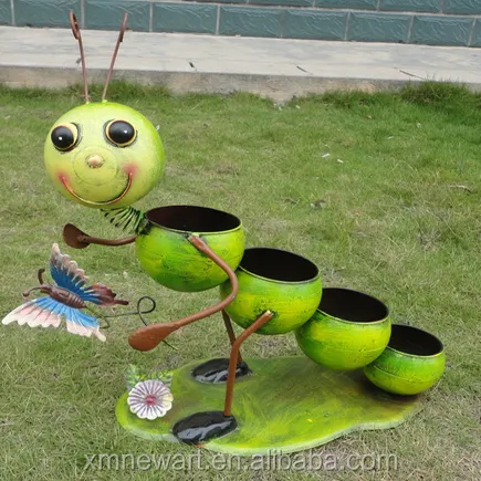 Green Caterpillar Style Flower Pots Wholesale for Garden Decoration