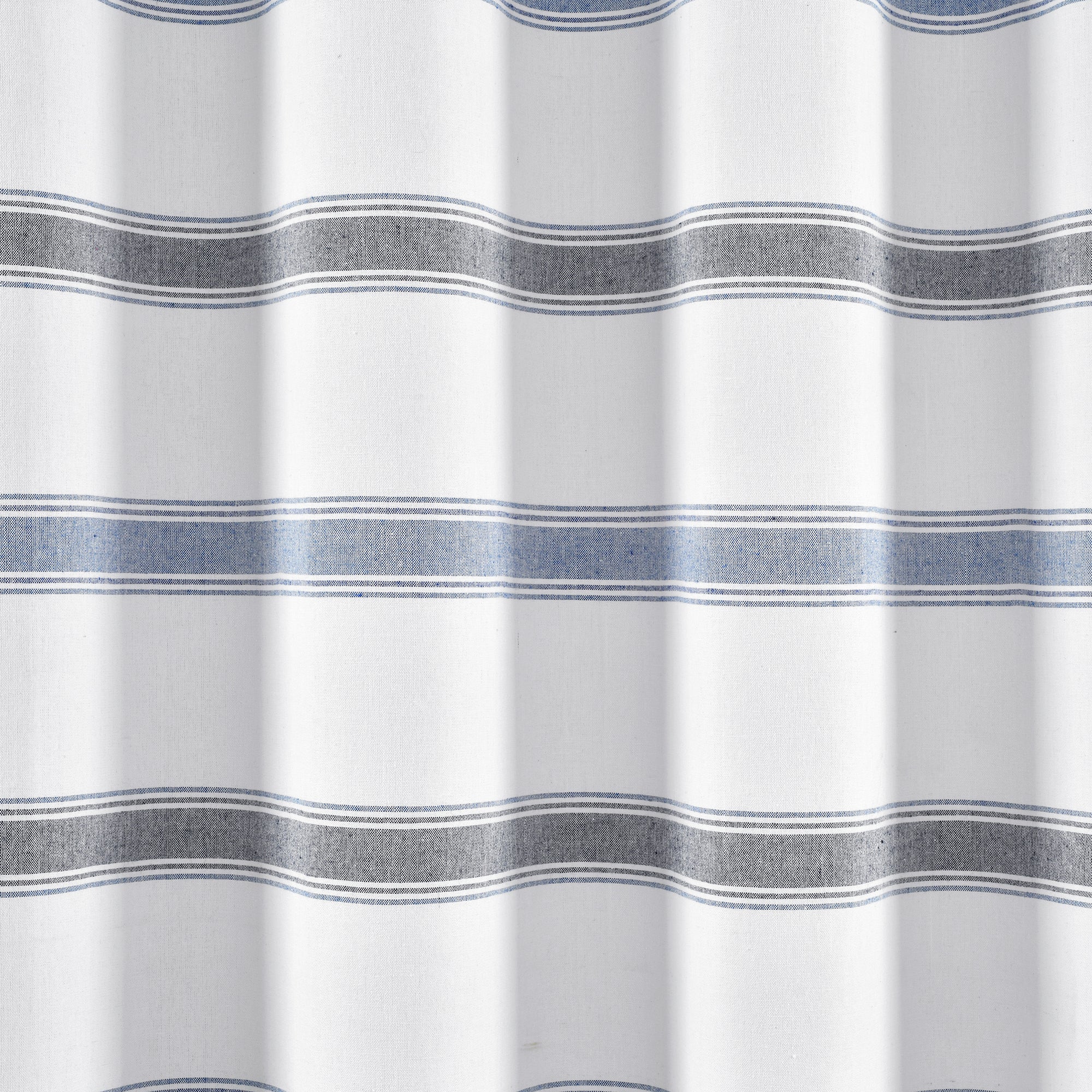 Stripe Woven Textured Yarn Dyed Recycled Cotton Shower Curtain