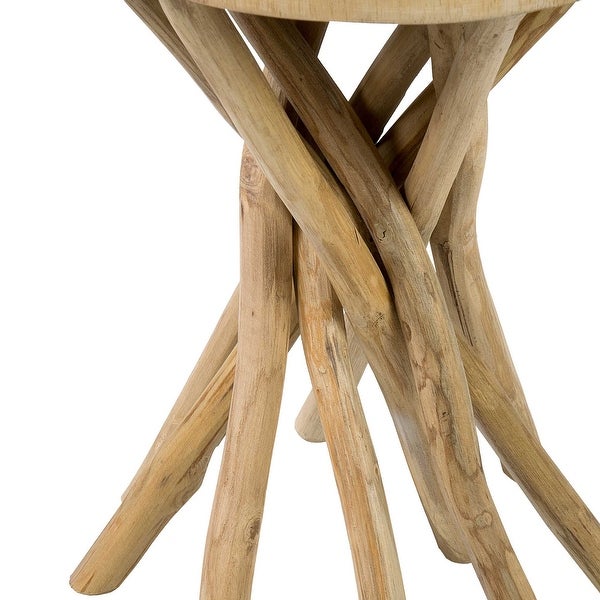 Cross Cut Accent Table with Branch Bundle Base