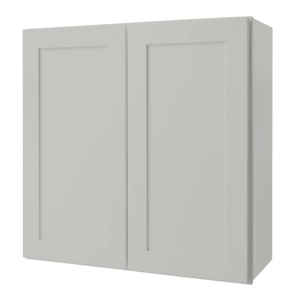 Hampton Bay Avondale Shaker Dove Gray Ready to Assemble Plywood 30 in Wall Cabinet (30 in W x 30 in H x 12 in D) W3030-G