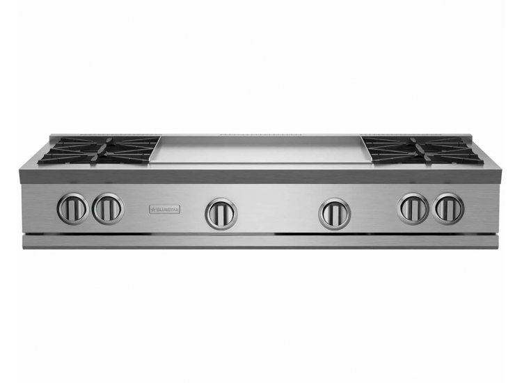 BlueStar RNB RGTNB Series 48-Inch Rangetop with 24-Inch Griddle in Stainless Steel