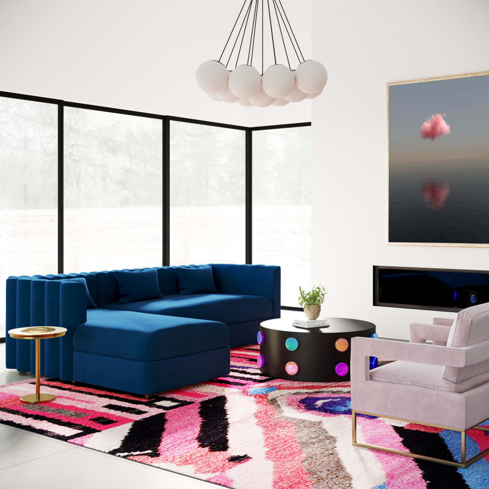 Callie Velvet Sectional   Contemporary   Sectional Sofas   by TOV Furniture  Houzz