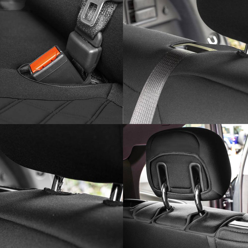 FH Group Neoprene Waterproof 47 in. x 1 in. x 23 in. Custom Fit Seat Covers For 2018-2021 Chevy Equinox Rear Set DMCM5004BLACK-REAR