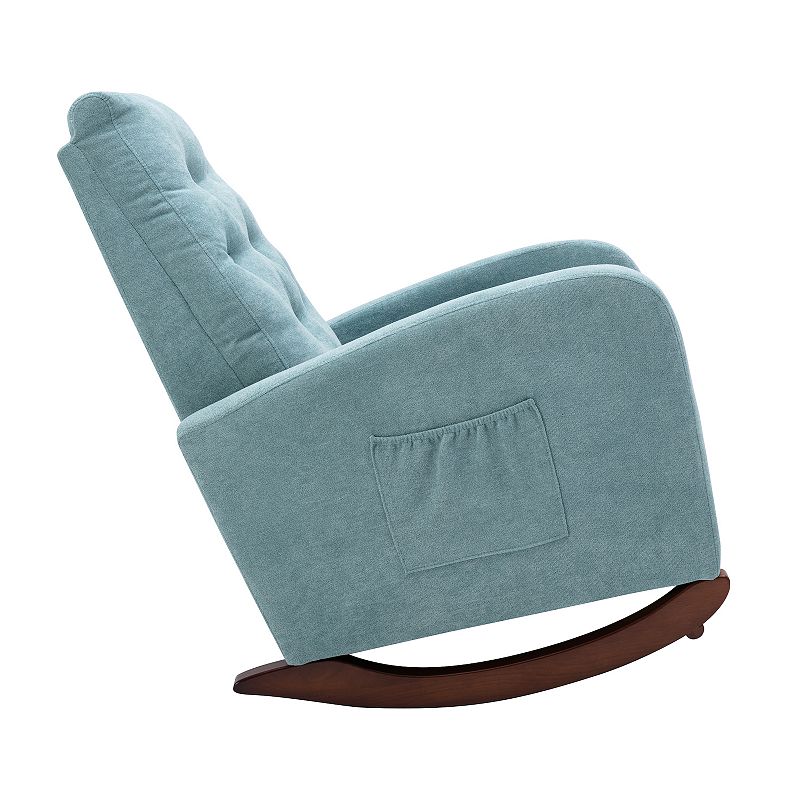 Baby Room High Back Rocking Chair Nursery Chair，Modern High Back Armchair