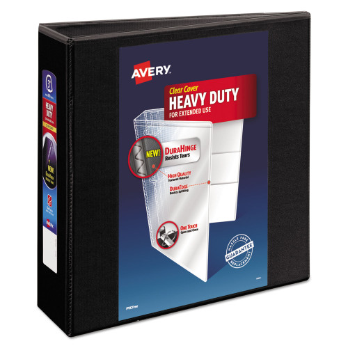 Avery Heavy-Duty View Binder with DuraHinge and Locking One Touch EZD Rings， 3 Rings， 3