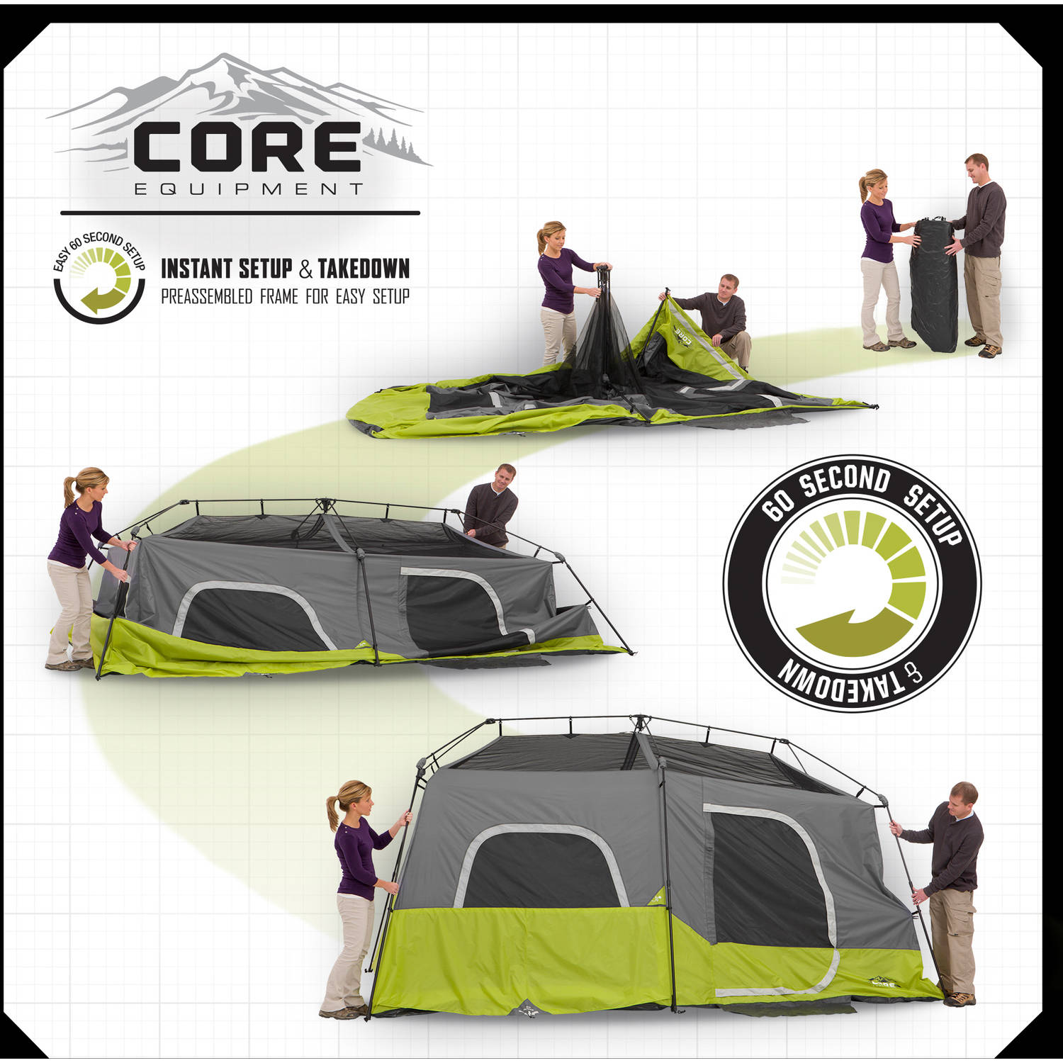 Core 9 Person Instant Cabin Tent - 14' x 9'