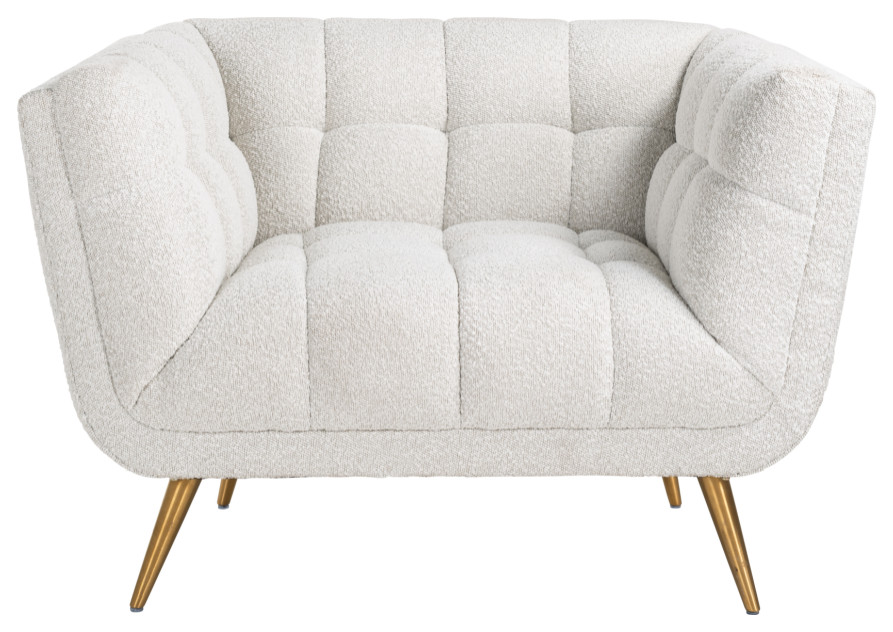 White Boucl√© Accent Armchair  OROA Huxley   Midcentury   Armchairs And Accent Chairs   by Oroa   Distinctive Furniture  Houzz