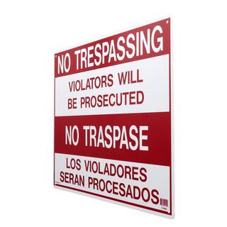 Lynch Sign 20 in. x 14 in. No Trespassing - No Traspase Sign Printed on More Durable Thicker Longer Lasting Styrene Plastic R- 39BLS