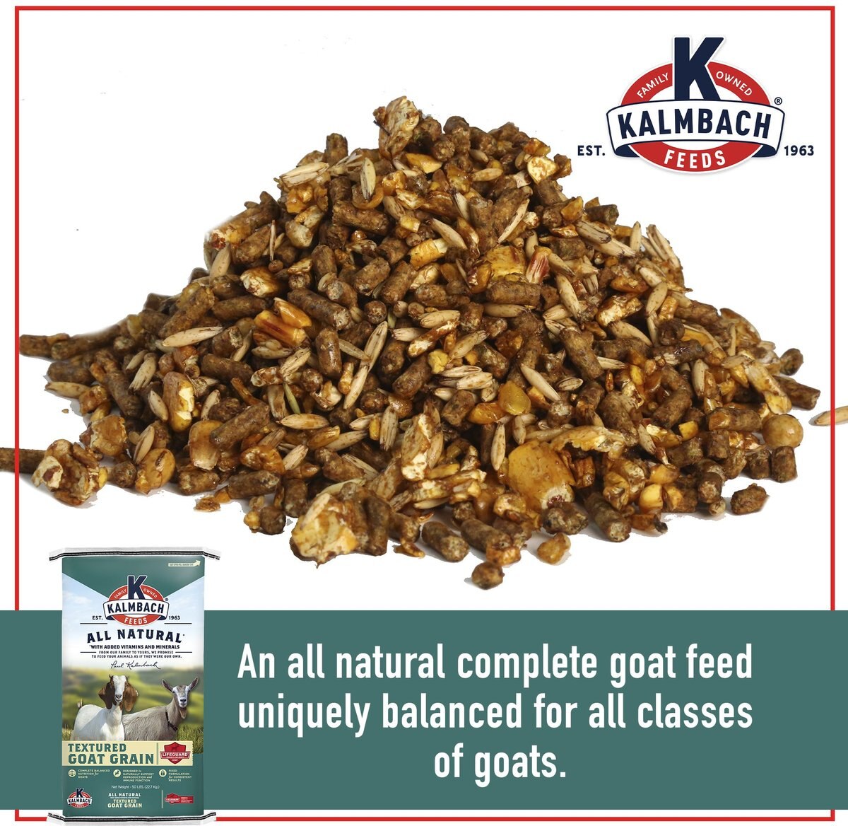 Kalmbach Feeds 16% Grain Goat Feed， 50-lb bag