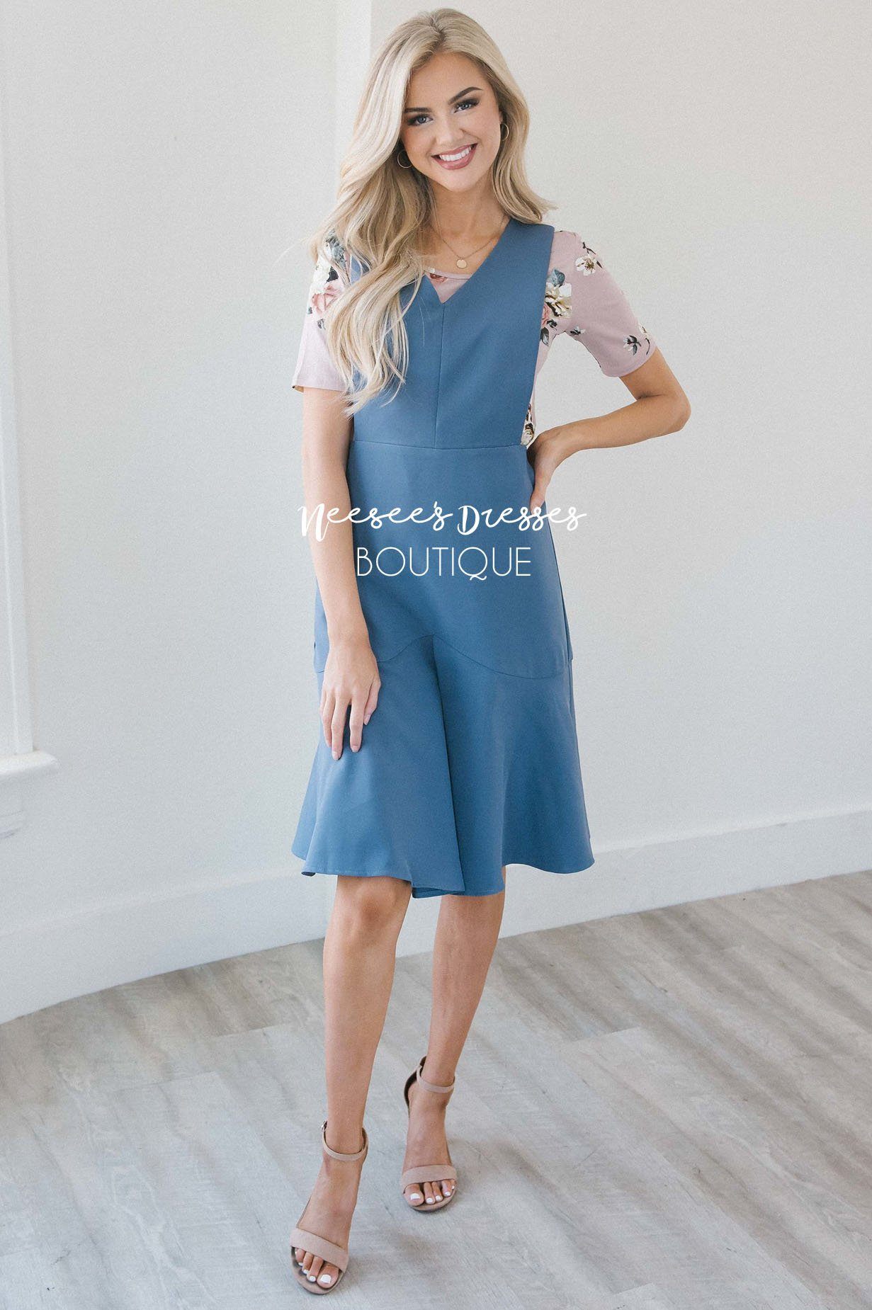 The Phoenix Pleated Godet Overall Dress