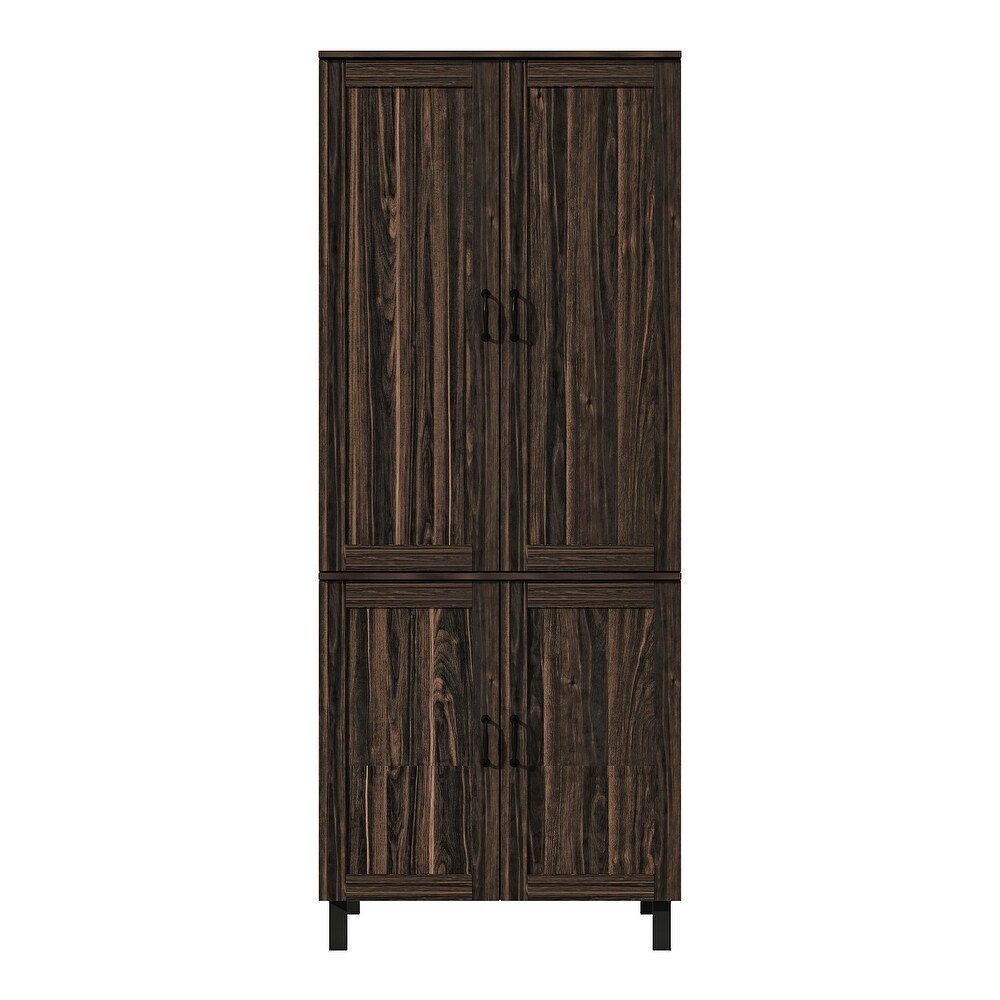 Dark Wood Grain Storage Cabinet Versatile and Stylish Organizer Pantry   31.5\