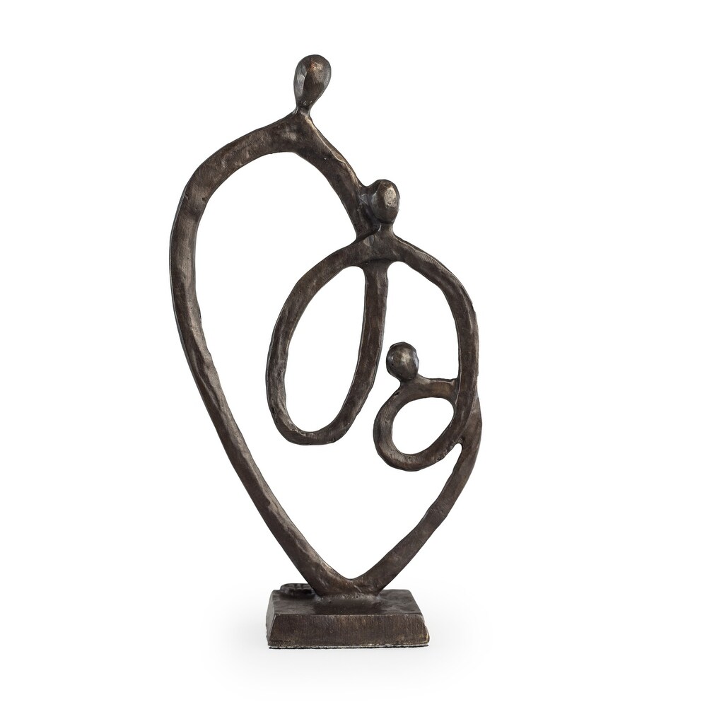 Danya B. Family of 3 Heart Ring of Love Bronze Sculpture