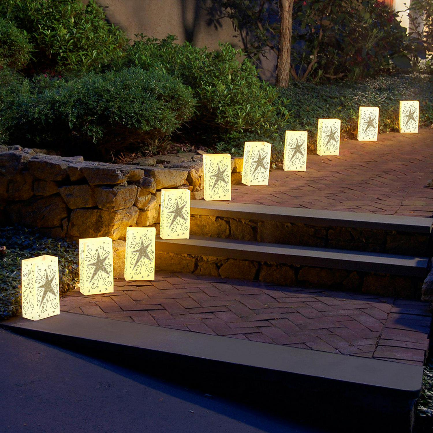 Electric Luminaria Kit with LumaBases  Set of 10 (star)