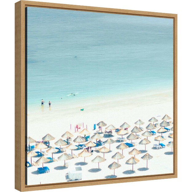 X 16 quot Sesimbra I Beach By Ingrid Beddoes Framed Canvas Wall Art Amanti Art