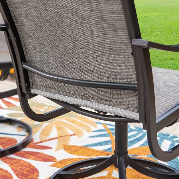 Umbrella Hole amp Metal Sling Arm Chairs Captiva Designs