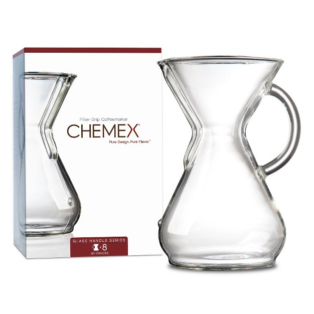 Chemex Pour over Glass Coffeemaker Glass Handle Series 8 cup Exclusive Packaging