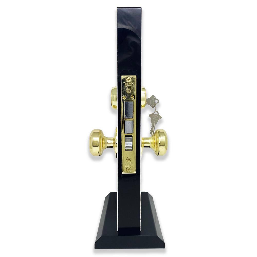 Premier Lock Brass Mortise Entry Gate Right Hand Door Lock Set with 2.5 in. Backset and 2 SC1 Keys MRG01