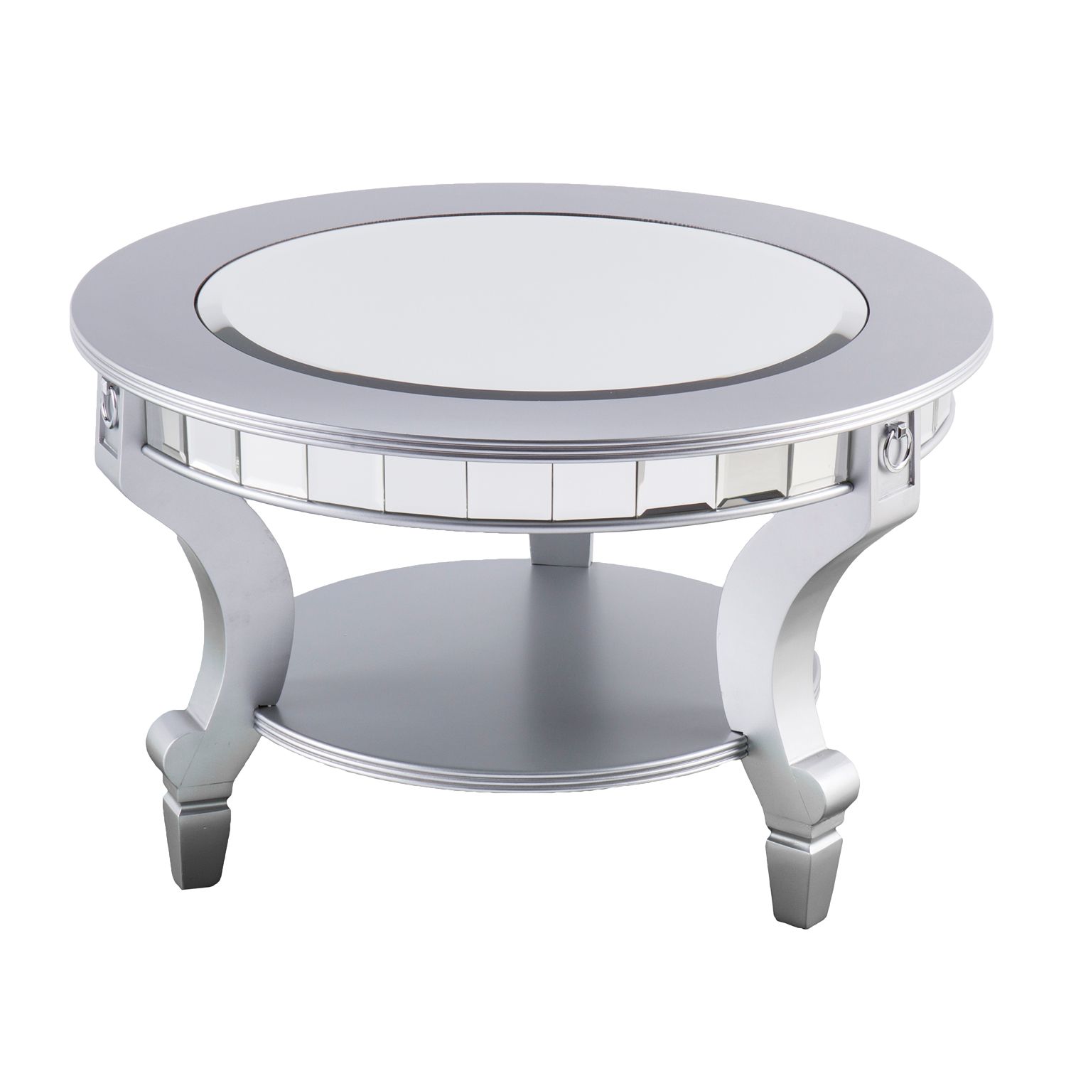 Southern Enterprises Lonveir Mirrored Round Coffee Table