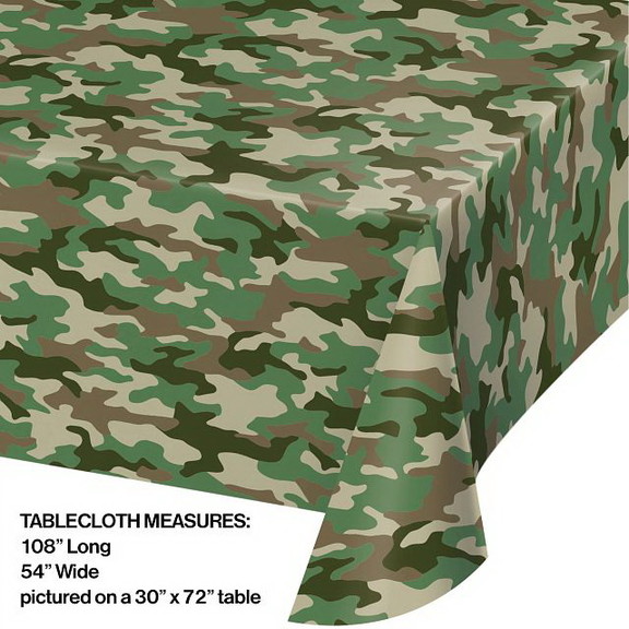 Creative Converting 354565 Camo Plastic Tablecloth