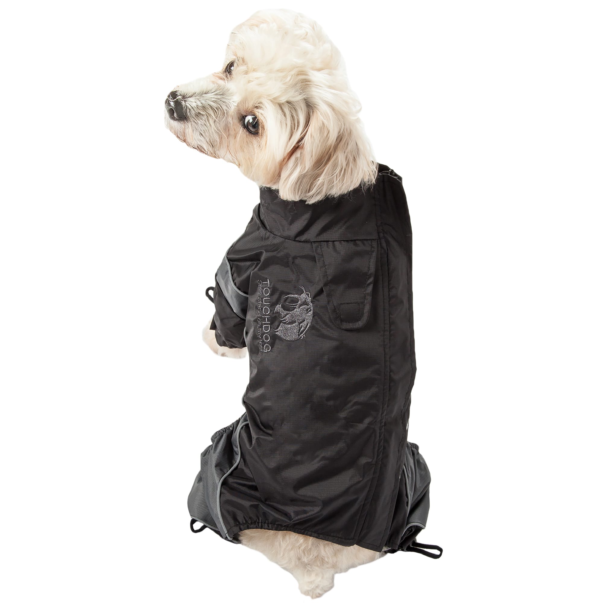 Touchdog Black Quantum-Ice Full-Bodied Adjustable and 3M Reflective Dog Jacket， X-Small