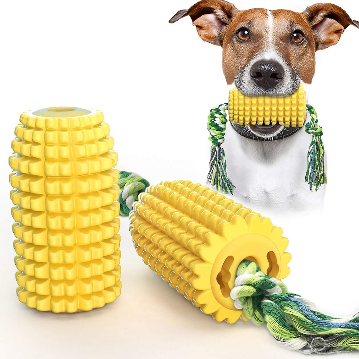 Dog Chew Toys For Aggressive Chewers， Indestructible Tough Durable Squeaky Interactive Dog Toys， Puppy Teeth Chew Corn Stick Toy For Small Meduium Lar