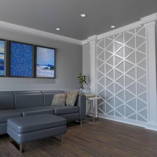 Ekena Millwork 38 in. x 27 in. x 23-38 in. Pendleton Decorative Fretwork Wall Panels in Architectural Grade PVC WALP24X24PEN