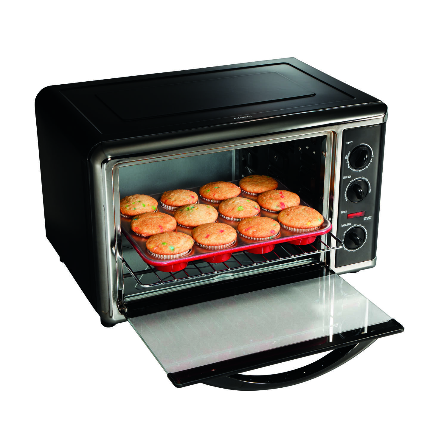 HB Stainless Steel Black Convection Toaster Oven 14.5 in. H X 23 in. W X 18 in. D