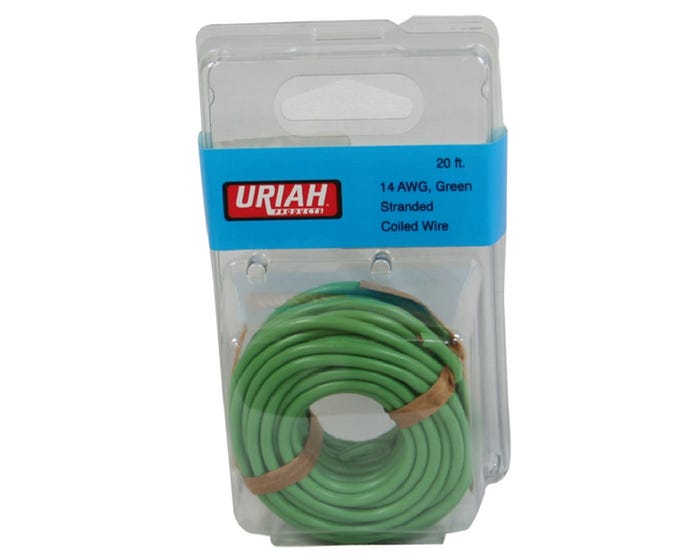 Uriah Products 20 Coil 14 AWG Green Insulated Stranded Primary Wire - UA501430