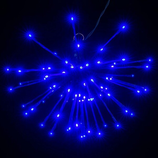 Vickerman 80Lt x 16 Green Starburst Blue 5mm LED Wide Angle Lights