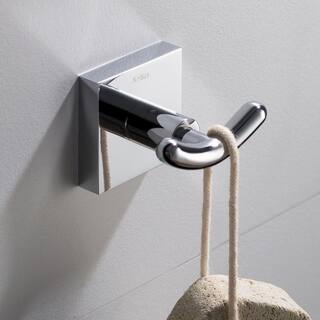 KRAUS Ventus Bathroom Robe and Towel Double Hook in Chrome KEA-17702CH