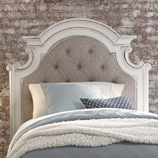 Magnolia Manor Antique White Weathered Bark Full Uph Panel Headboard - - 25723537