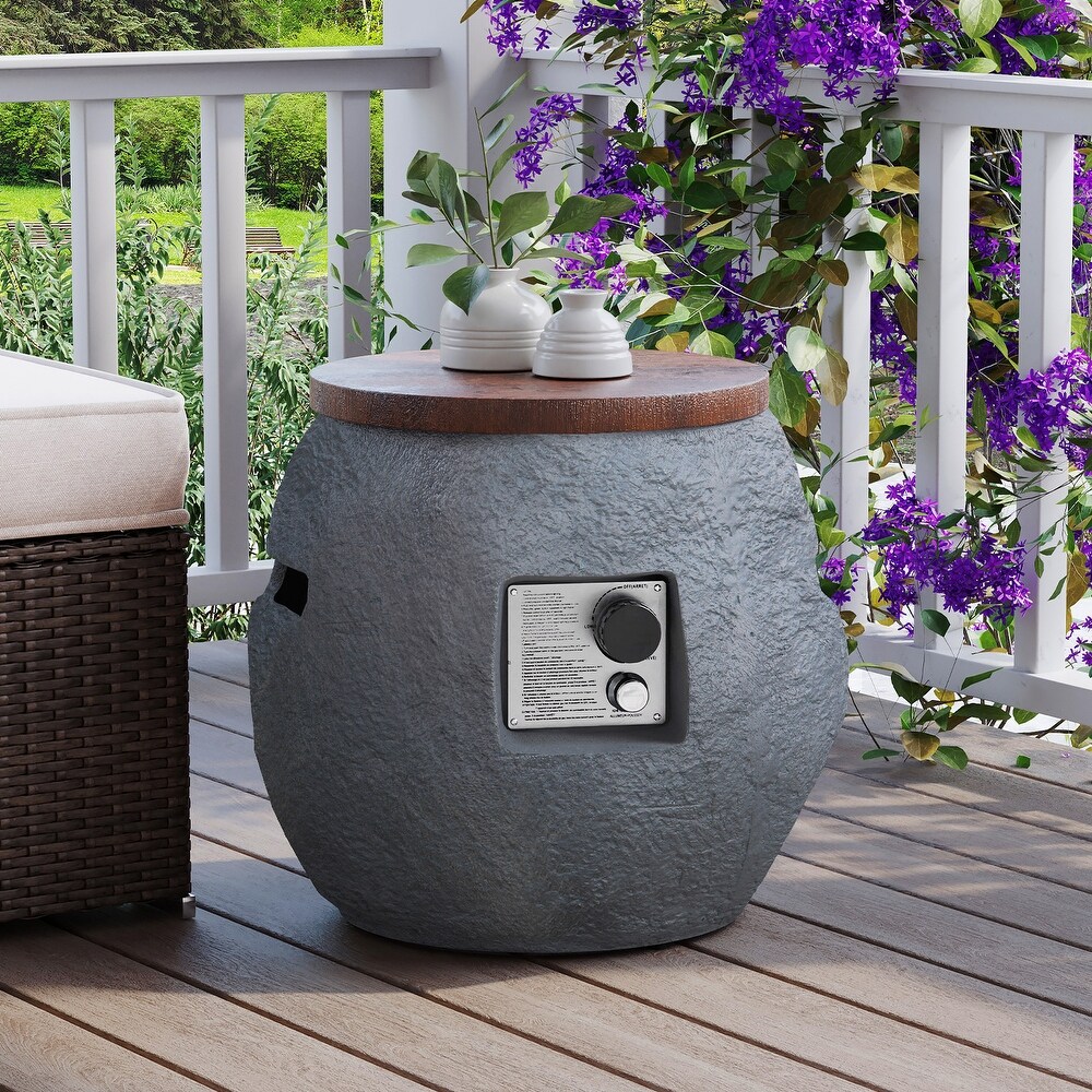 Outdoor Propane Firepit and Side Table   23\