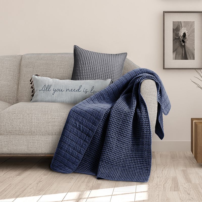 Levtex Home Mills Waffle Navy Quilted Throw