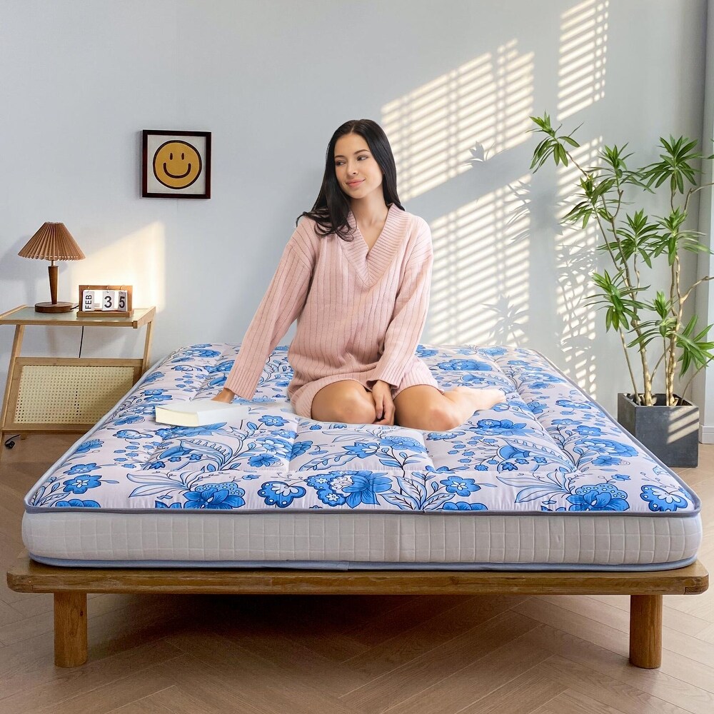 6 inch Floral Pattern Floor Bed Roll Up Futon Mattress