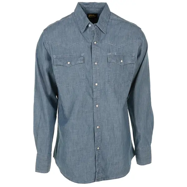 Work n' Sport Men's Long Sleeve Chambray Western Shirt