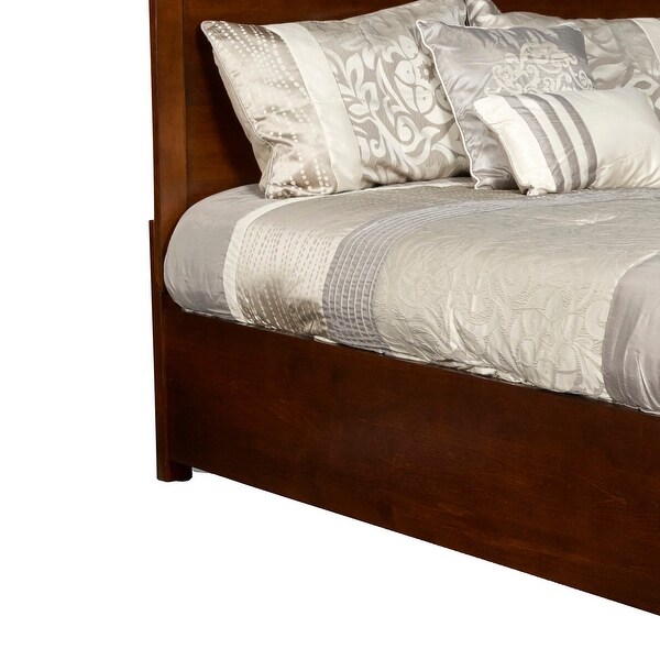 Panel Design Twin Size Wooden Headboard， Cherry Brown - - 31575586