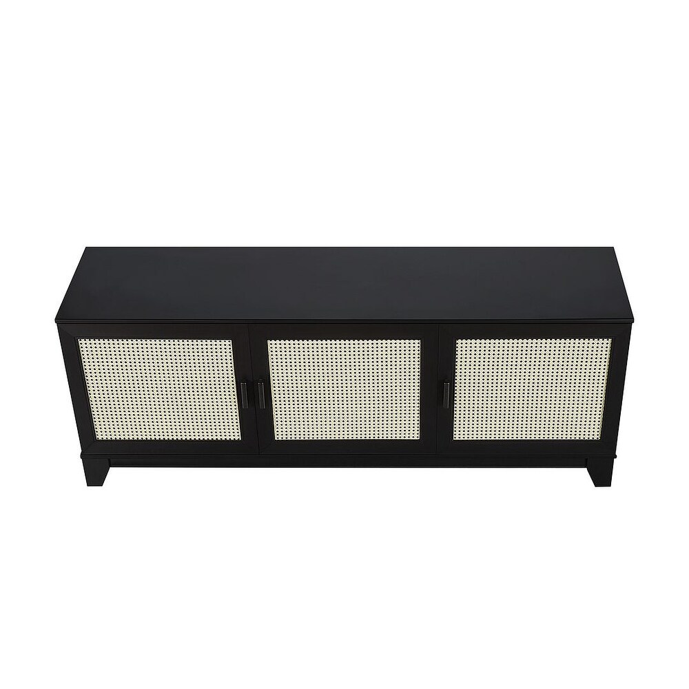 Manhattan Comfort Sheridan 62.99 In. Modern Cane Media Cabinet Console