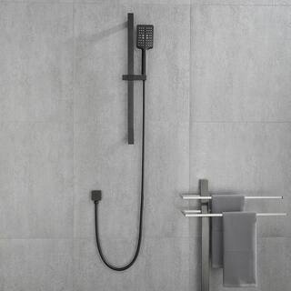 WELLFOR 3-Spray Multi-Function Wall Bar Shower Kit with Hand Shower in Matte Black WA3008MB